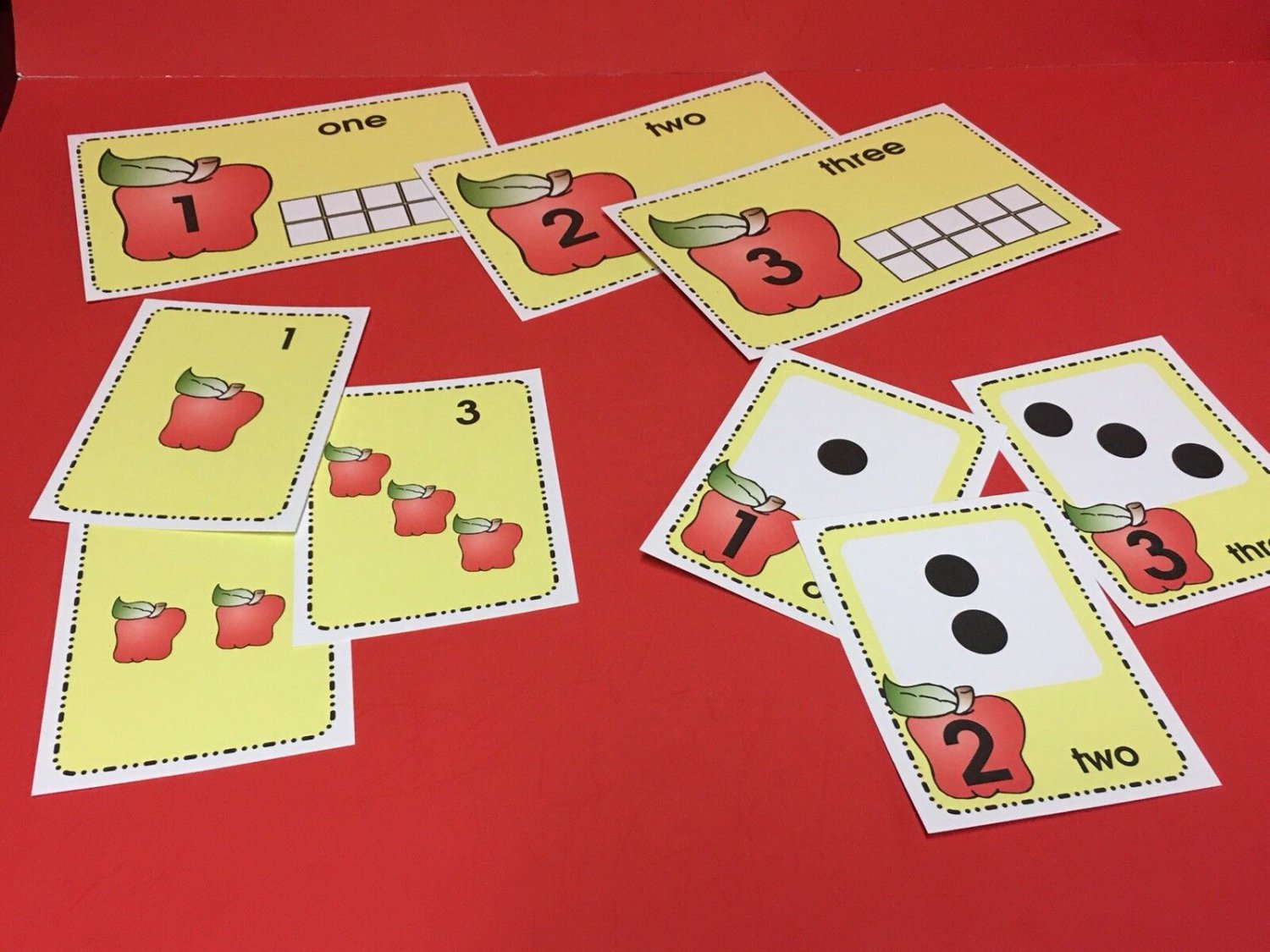 Apple  Theme - Number Card Kit , Numbers Counting Cards  1-20 Laminated