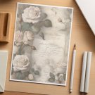 48  Sheets of  Decorative Stationery Paper for Letters , 8.5 x 11 - Roses#06704