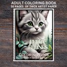 Furry Felines - Spiral Bound Adult Coloring Book - Thick Artist Paper