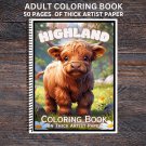Baby Highland Cow - Spiral Bound Adult Coloring Book - Thick Artist Paper