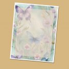Butterflies #05 - Lined Stationery Paper (25 Sheets)  8.5 x 11 Premium Paper