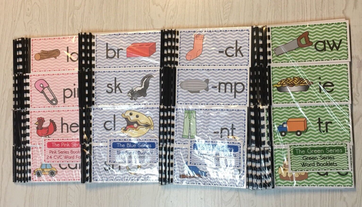 Custom: Montessori - The Pink, Blue & Green Series Complete - 102 Word Booklets