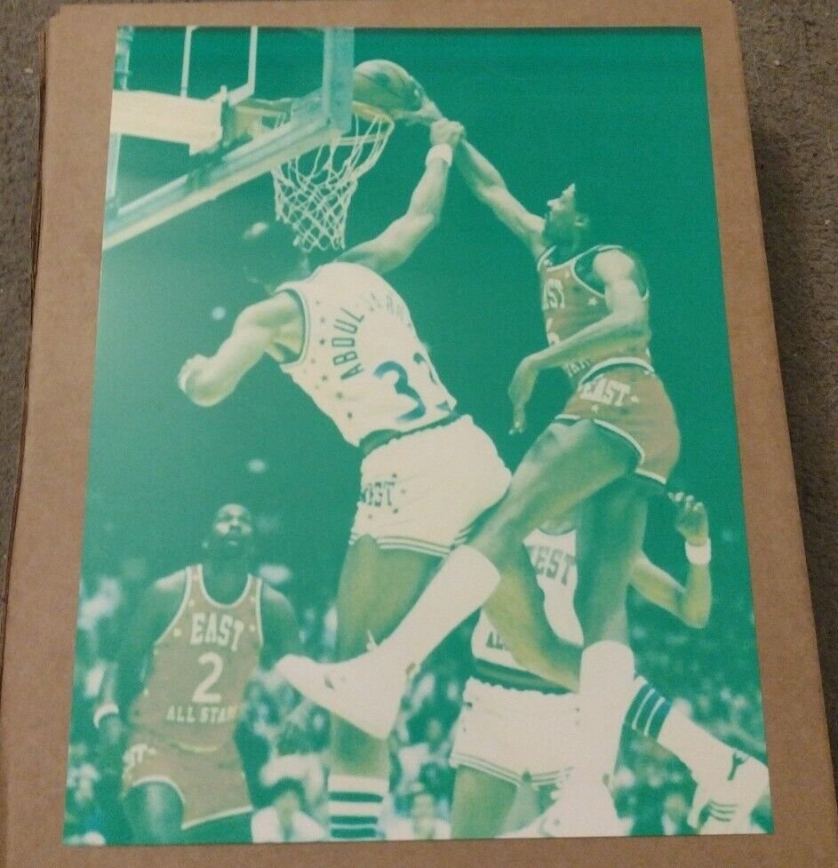 JULIUS ERVING 8.5x11 ULTRA GLOSSY POSTER 1983 ALLSTAR GAME DUNK OVER KAREEM