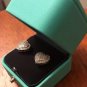 AAA+CUBIC ZIRCONIA CLUSTER .925 STERLING SILVER HEART EARRINGS,TIFFANY BOX,&MORE
