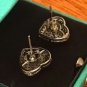 AAA+CUBIC ZIRCONIA CLUSTER .925 STERLING SILVER HEART EARRINGS,TIFFANY BOX,&MORE