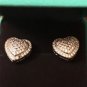 CUBIC ZIRCONIA ICED OUT!  AAA+ CLUSTER STERLING SILVER HEART &iuml;&cedil;� EARRINGS w/BOX