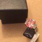 6.64 Ct Emerald Cut Rose Zirconia Stainless Steel Engagement Ring Womens Size 8
