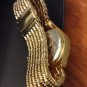 WOMENS GOLD LUXURIOUS DENVOSI AAA+CUBIC ZIRCONIA STAINLESS STEEL QUARTZ WATCH