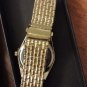 WOMENS GOLD LUXURIOUS DENVOSI AAA+CUBIC ZIRCONIA STAINLESS STEEL QUARTZ WATCH