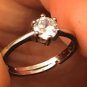 WOMENS SIZE 5 CUBIC ZIRCONIA AAA+CLUSTER 925 S SILVER WEDDING RING & COWBOY HAT