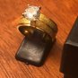 WOMENS ROUND AAA CUBIC ZIRCONIA 3x GOLD PLATED WEDDING ENGAGEMENT RING SIZE 6.5