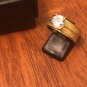 WOMENS ROUND AAA CUBIC ZIRCONIA 3x GOLD PLATED WEDDING ENGAGEMENT RING SIZE 6.5