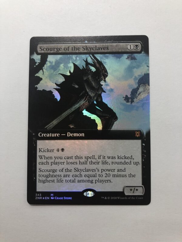 1x Mtg Proxy FOIL Scourge of the Skyclaves extended art Zendikar Rising ZNR foil magic