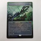 1x Mtg Proxy FOIL Sword of feast and famine extended art 2xm double masters foil magic