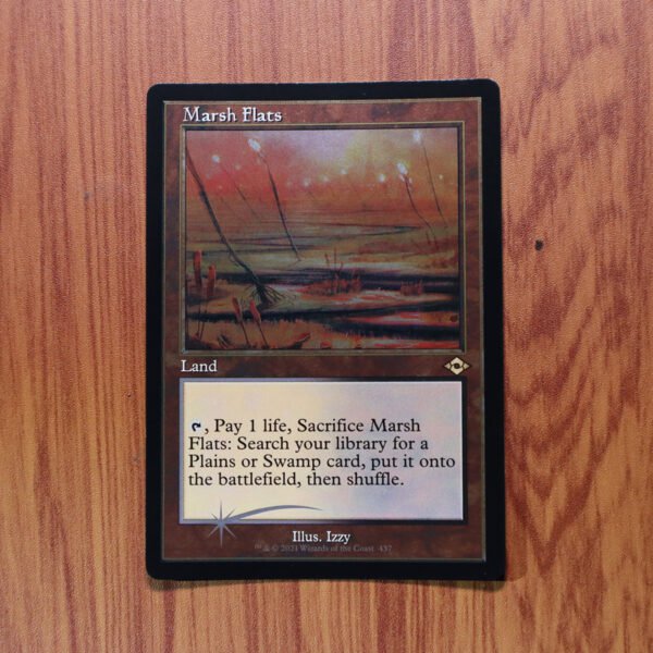 1x Mtg Proxy FOIL Marsh Flats MH2 Old Style Etched foil magic the gathering proxy