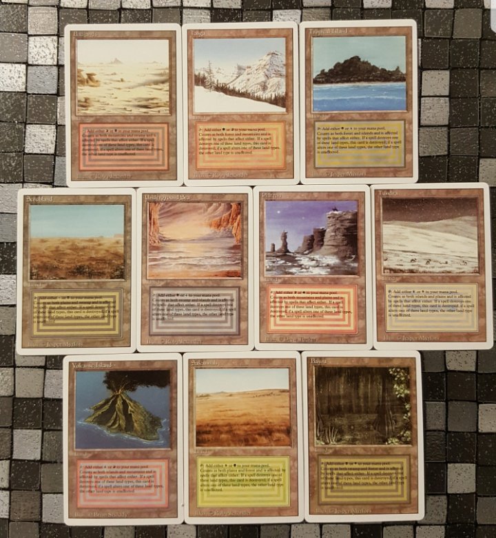 1x PROXY Set Revised Dual Lands Mtg 10 cards Underground Sea Volcanic Island Tropical Bayou Tundra