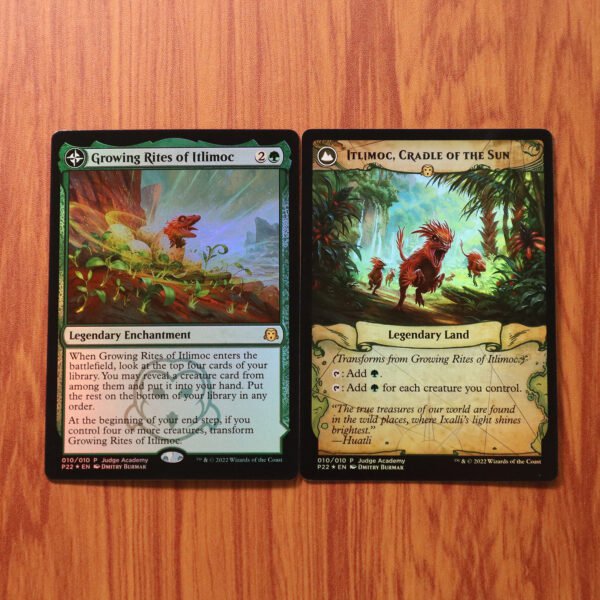 1x Mtg Proxy FOIL Growing Rites of Itlimoc & Itlimoc, Cradle of the Sun Judge Gift Cards 2022 (P22)