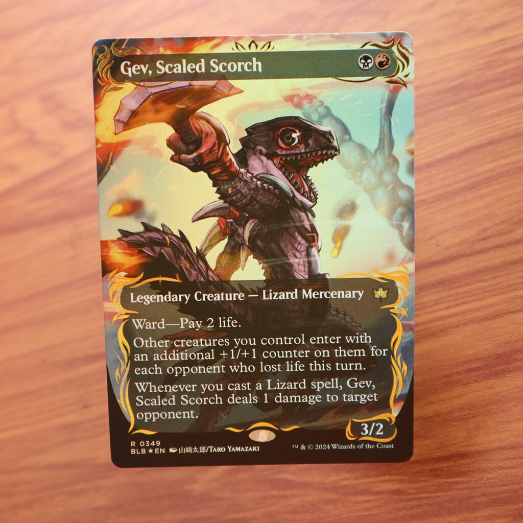 1x Mtg Proxy FOIL Gev, Scaled Scorch #349 Bloomburrow (BLB) raised foil