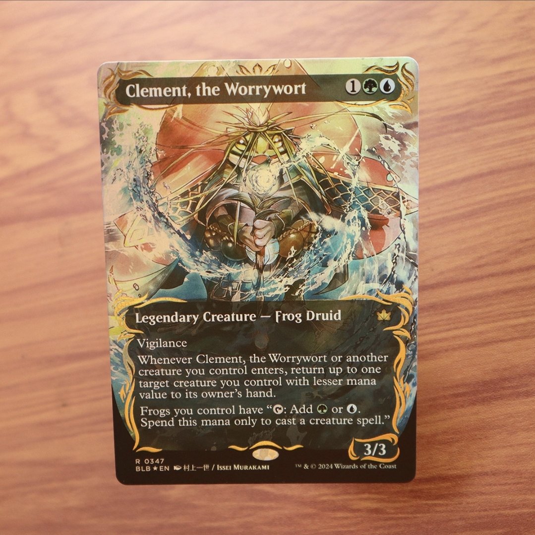 1x Mtg Proxy FOIL Clement, the Worrywort #347 Bloomburrow (BLB) raised foil special