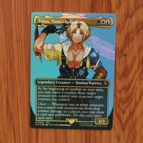 1x Mtg Proxy FOIL Tidus, Yuna&acirc;��s Guardian #205 FIC Foil magic the gathering proxy