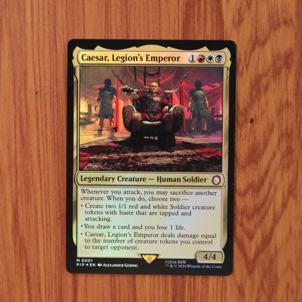 1x Mtg Proxy FOIL Caesar, Legion&acirc;��s Emperor #1 PIP Foil magic the gathering proxy mtg