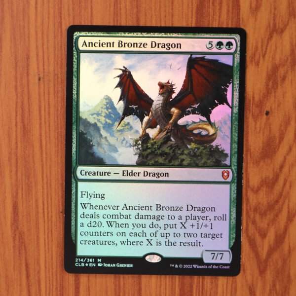 1x Mtg Proxy FOIL Ancient Bronze Dragon #214 CLB Foil magic the gathering
