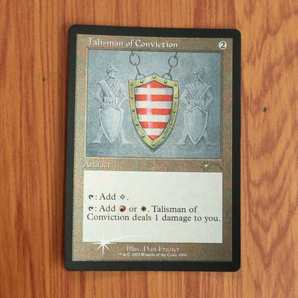 1x Mtg Proxy FOIL Talisman of Conviction #1060 SLD Secret Lari Drop Etched Foil