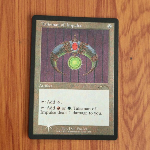 1x Mtg Proxy FOIL Talisman of Impulse #1055 SLD Secret Lari Drop Etched Foil