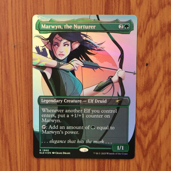 1x Mtg Proxy FOIL Marwyn, the Nurturer #1960 SLD Secret Lari Drop Foil magic