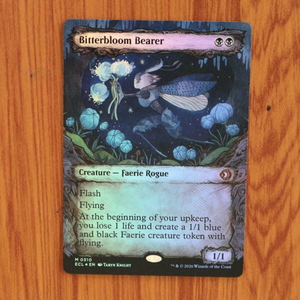 1x Mtg Proxy FOIL Bitterbloom Bearer #310 ECL Lorwyn Eclipsed Foil magic the gathering