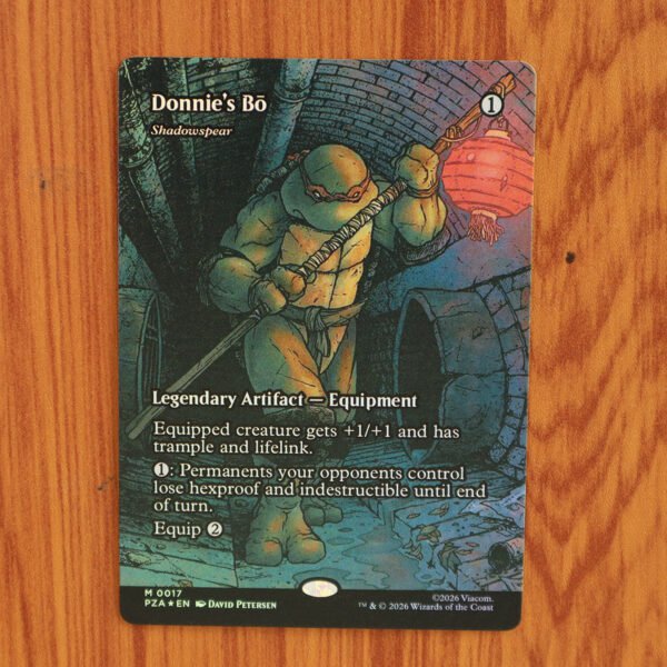 1x Mtg Proxy FOIL Shadowspear / Donnie&acirc;��s B&Aring;� #17 PZA Teenage Mutant Ninja Turtles Source Material