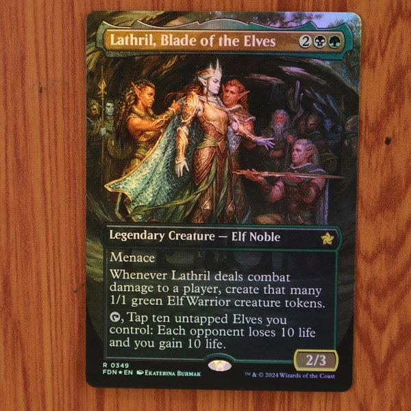 1x Mtg Proxy FOIL Lathril, Blade of the Elves #349 FDN Foundations Foil magic the gathering