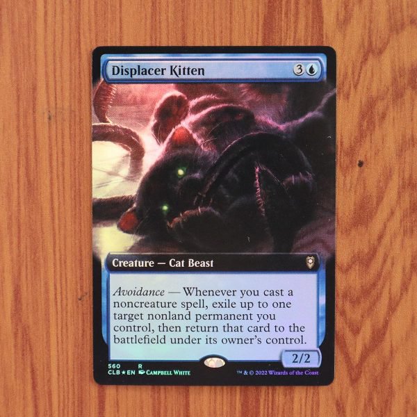 1x Mtg Proxy FOIL Displacer Kitten #560 CLB Commander Legends: Battle for Baldur&acirc;��s Gate