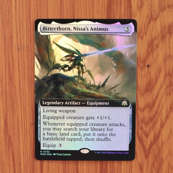 1x Mtg Proxy FOIL Bitterthorn, Nissa&acirc;��s Animus #132 MOC March of the Machine Commander