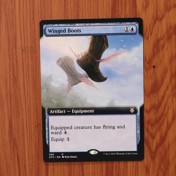 1x Mtg Proxy Winged Boots 289 AFC Forgotten Realms Commander