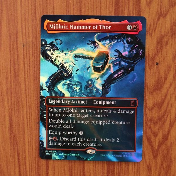1x Mtg Proxy FOIL Mj&Atilde;&para;lnir, Hammer of Thor #339 MSH Marvel Super Heroes