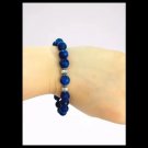 LAPIS LAZULI faceted beads BRACELET closure silver plated Made in Italy