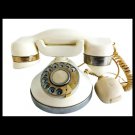 TELCER TELEFONIA Italy mid century white rotary telephone Gold pl 18K 1970s Working