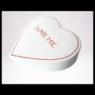 TIFFANY & CO heart Love Me ceramic trinket box Original 1978 MR white glased