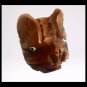 Wood pipe hand carved cat face smoking pipe hand made
