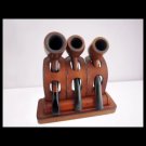 LEATHER PIPE STAND rack holder by Albanese Milano Made in Italy