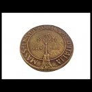 MASONIC BRONZE MEDAL Italy Masonery Massoneria Universale Grande Oriente