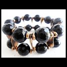 BRACELET in Sterling silver 925 and plated rosè gold with black Murano glass