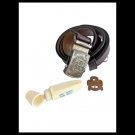 GIRLS SCOUTS GUIDES Association BELT + Badge in brass + sewing kit 1960s