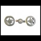 BOY SCOUTS Fleur de Lis CAPE hook buttons Silver plated toggles by Pinto 1970s