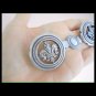 BOY SCOUTS Fleur de Lis CAPE hook buttons Silver plated toggles by Pinto 1970s