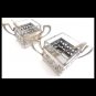 SALT & PEPPER SAUCERS table set by Matthew Linwood silver 800 1920s