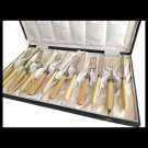 Fish cutlery set sterling silver 925 by William Adams England 6 forks + 6 knives Fish cutlery set sterling silver 925 by William Adams England 6 forks + 6 knives
