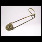 DOMENICO BALLI KEYCHAIN metal safety pin design Original 1970s Made in Italy