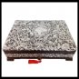 STERLING SILVER repousse & wood box Antique 1800s Made in England